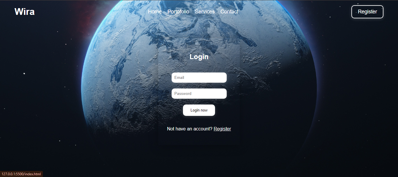 Login page